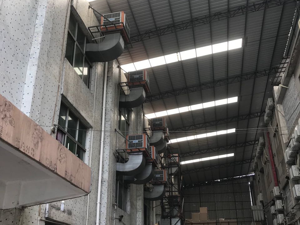 手袋廠針車車間環(huán)?？照{降溫工程