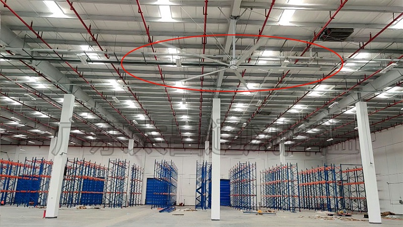 大型物流中心工業(yè)大風扇安裝